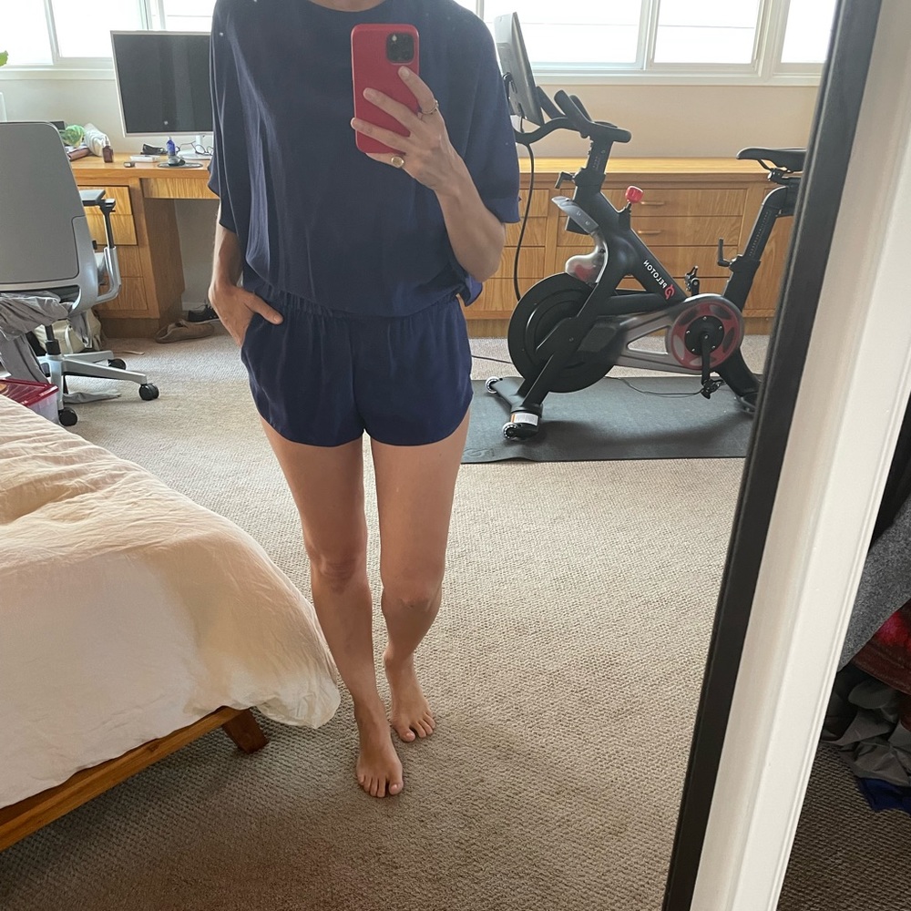 Haute Hippie silk blue romper